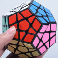 3x3 Megaminx Sticker Magic Cube Dodecahedron Speed Cubes Brain Teaser Puzzle Toy Style:Black bottom. 