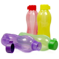 1 Pieces Screw Cap Tupperware Multicolor Aquasafe Reusable Round Water Plastic 1000 ML Bottles. 