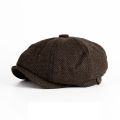 Retro British Style Newsboy Cap Men Cotton Ascot Cap Beckham Khaki Male Spring Summer Vintage Brand New Octagonal Flat Cap. 