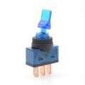 12v 20a Blue - ASW-14D Illuminated LED Short Head Toggle Switch.