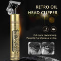 T9 Vintage USB 6500 charging cable with Rechargeable Hair Trimmer metal body Electric Hair Clipper Haircut Machine For Men.