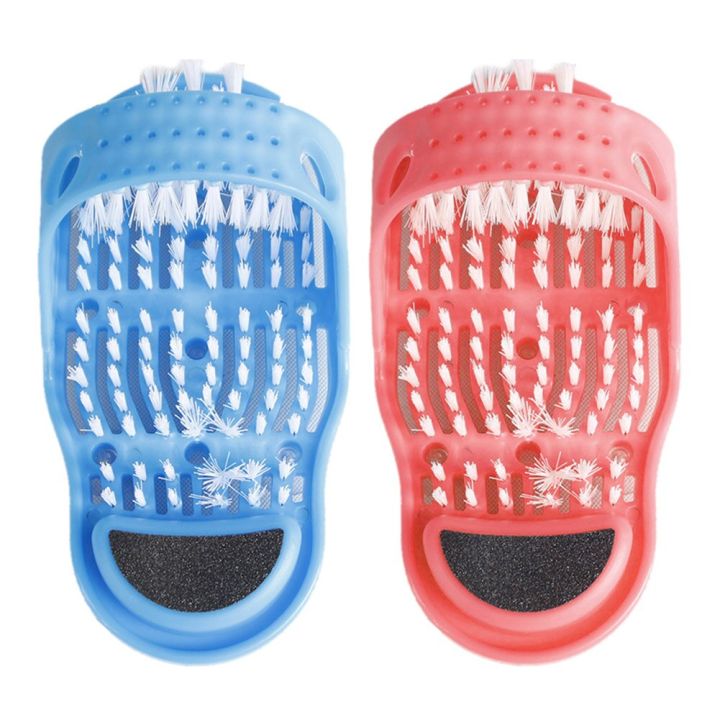 Plastic Bath Shoes Pumice Stone Foot Scrubber Shower Brush Massager Slippers for Bathroom Feet Heel Care