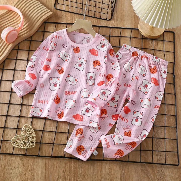 2023%20New%20Summer%20Children%20Clothing%20Baby%20Home%20Clothes%20Set%20Long%20Sleeved%20Boys%20Girls%20Pajamas%20Thin%20Section%20Kids%20Pajamas%20Clothes%20-%20Image%204