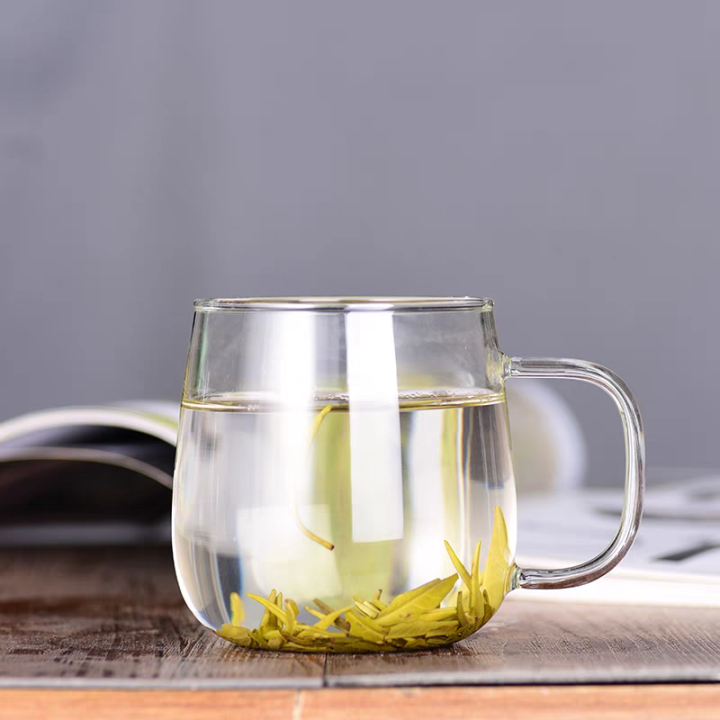 1pcs 490ml high temperature resistant glass tea cup water cup high borosilicate glass tea cup
