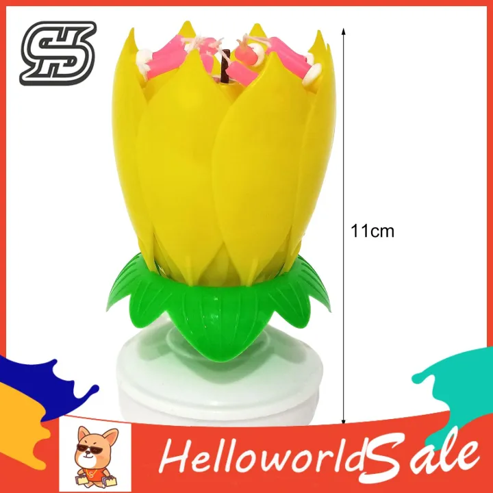 HelloWorld%20Birthday%20Candle%20Solid%20Paraffin%20Blossoming%20Birthday%20Cake%20Electronic%20Lotus%20Candle%20-%20Image%209