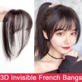 Fashion Girl Wig Bangs Front Fringe Bangs Invisible Seamless Hairpieces for Women Synthetic Bangs Clip In Bangs Extensions Bald Hair Replacement Hair Blocks.