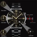 GENEVA Fashion Mens Watches Luxury Gold Stainless Steel Quartz Wrist Watch Men Business Casual Calendar Clock Panlalaking Relo.