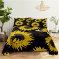 Sunflower Bedding Sheet Home Digital Printing Polyester Bed Flat Sheet With Pillowcase Print Bed Sheet. 