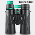 12×42 HD Zoom Binoculars Low Light Level Night Vision Binocular BAK4 Prism Long Distance Telescope with Diopter Ring for Hunting. 
