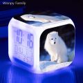 Arctic Fox Alarm Clock 7 Color Changing Multifunction Digital Clock Kids Room Bedside Touch Sensing Night Lights Electron Watch. 