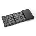 Bluetooth-Compatible Keyboard Foldable Keyboard Type-C Rechargeable 81 Keys Touchpad Keypad for IOS Android Windows Tablet Phone.