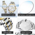OLEVS 5567 Silver And Golden Two-tone Stainless Steel Analog Watch For Men - Golden & Silver. 