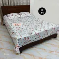 Cotton King Size Bed sheet - 3 pis Set- Multicolour King Size Bedsheet , Bed Sheet , Bedding, Double Size Bedsheet , Boro Bichanar Chador IS 14. 