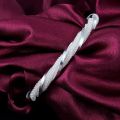 Silver Braided Bangle Jewelry 925 Sterling Silver Fashion Mesh Wide Bracelets Bangles for Women Men. 