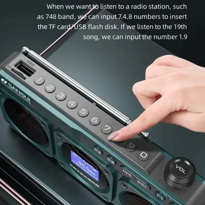 SANSUI%20F28%20Mini%20Elderly%20FM%20Radio%20Outdoor%20Wireless%20Bluetooth%20Speakers%20MP3%20Walkman%20Hi-fi%20Sound%20Quality%20LED%20Clock%20Lyrics%20Display%20TF%20-%20Image%203