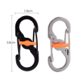 03 Pcs Anti opening Anti Lock S buckle with locked 8-shaped buckle Stainless steel keychain S Type Shape Double Buckle Key Ring Snap. 