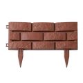 /4Pcs Flower Bed Border Plastic Garden Fence Brick Brown Mini Wooden Fence DIY Serviceable Lawn Fence Yard.