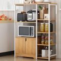 Furnix 5-Tier Microwave Oven Stand with Storage Cabinet, Kitchen Shelf, and Multi-Functional Rack for Spices, Utensils, Vegetables, and Fruits. 