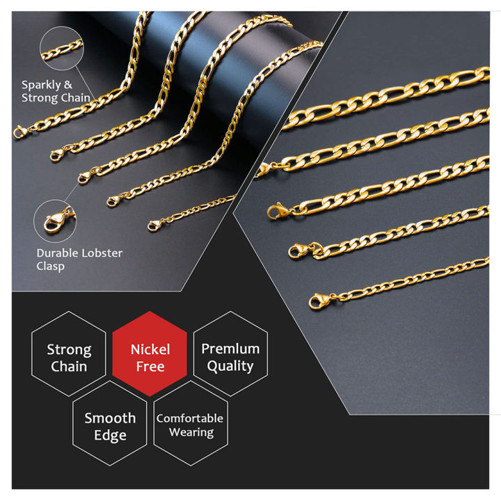 Wholesale%205mm%206mm%20Stainless%20Steel%20Necklace%20Mens%2014k%2018K%20Gold%20Plated%20Filled%20Cable%20Franco%20Chain%20Figaro%20Chain%20Rope%20Chain%20-%20Image%205