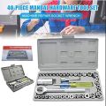 Multi-Purpose Combination Socket Wrench Set - 40 Pieces.