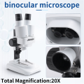 20X Stereo Microscope Binocular with LED for PCB Soldering Tool Mobile Phone Repair Slides Mineral Watching Microscopio. 