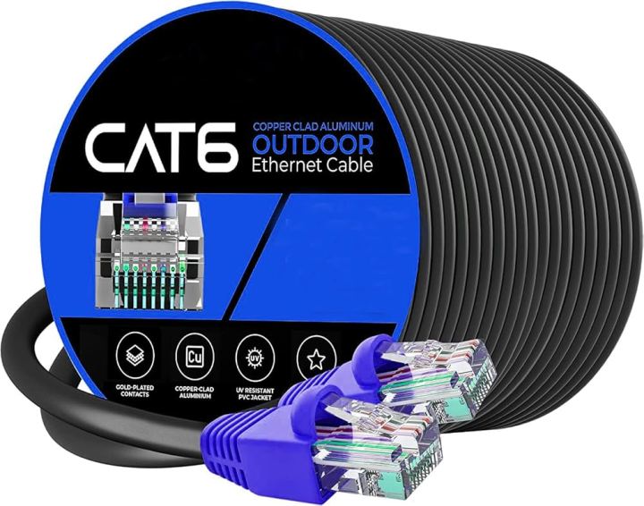 Outdoor CAT6 UTP LAN Cable 10/20/30/40/50/60/70/80/90/100/200/300 Metar Random Colour