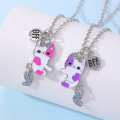 1/5Pairs Cute Cats Magnetic Necklaces for Women Lovely Best Friends Pendant Chain Friendship Jewelry Gifts. 