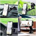 360° Rotating Car Phone Holder Strong Suction Cup Shockproof Truck Mount Dashboard Windscreen Stand - Car Mobile Mount. 