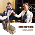 Wood Business Card Holder with Pen Slot Business Card Stand for Desk.
