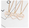 3 Pcs/Set Best Friends Necklace Heart Shaped Pendant BFF Necklaces Friendship Choker For Women Girls Sisters Chains Gift. 