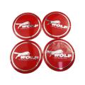 【Toy life hall】4Pieces Car Wheel Rim Center Sticker Decoration for Wolf Logo Tire Hub Cap Emblem Accessories for Focus Kuga Ecosport Ranger Mustang Everest. 