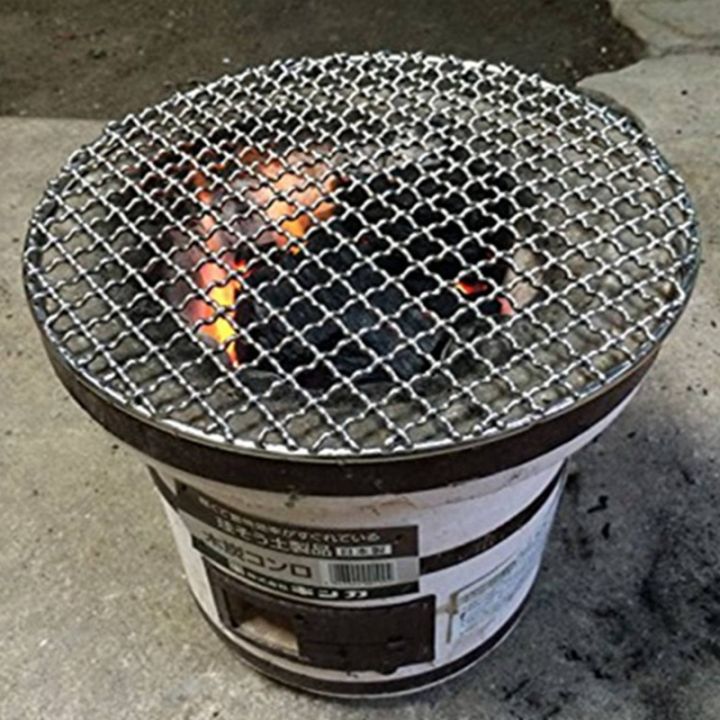 2X%20304%20Stainless%20Multipurpose%20Steel%20Round%20Grill%20Net%20with%20Foot%20Barbecue%20Rack%20Steam%20Baking%20Rack%20Camping%20Outdoor%20BBQ%20Meshes%20-%20Image%205