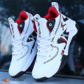 TRILEINO Professional Men's White Red Blue Basketball Shoes Basketball Sneakers Anti-skid High-top Couple Man Basketball Boots KEEMEEUYZO.
