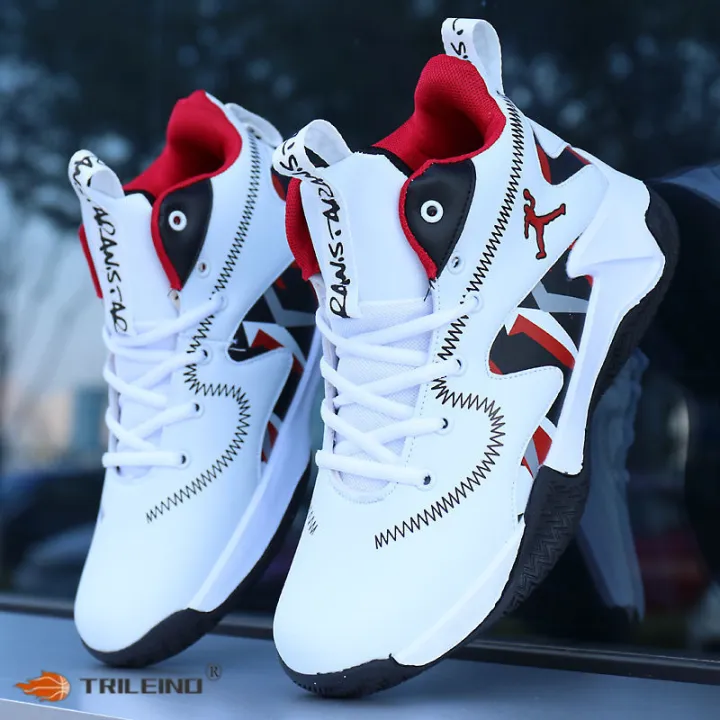 TRILEINO%20Professional%20Men's%20White%20Red%20Blue%20Basketball%20Shoes%20Basketball%20Sneakers%20Anti-skid%20High-top%20Couple%20Man%20Basketball%20Boots%20KEEMEEUYZO%20-%20Image%204