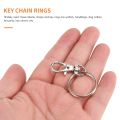 60 Pieces Key Ring Clip Hooks Twist Locks Lanyard Snap Hooks with Split Key Rings (Silver).