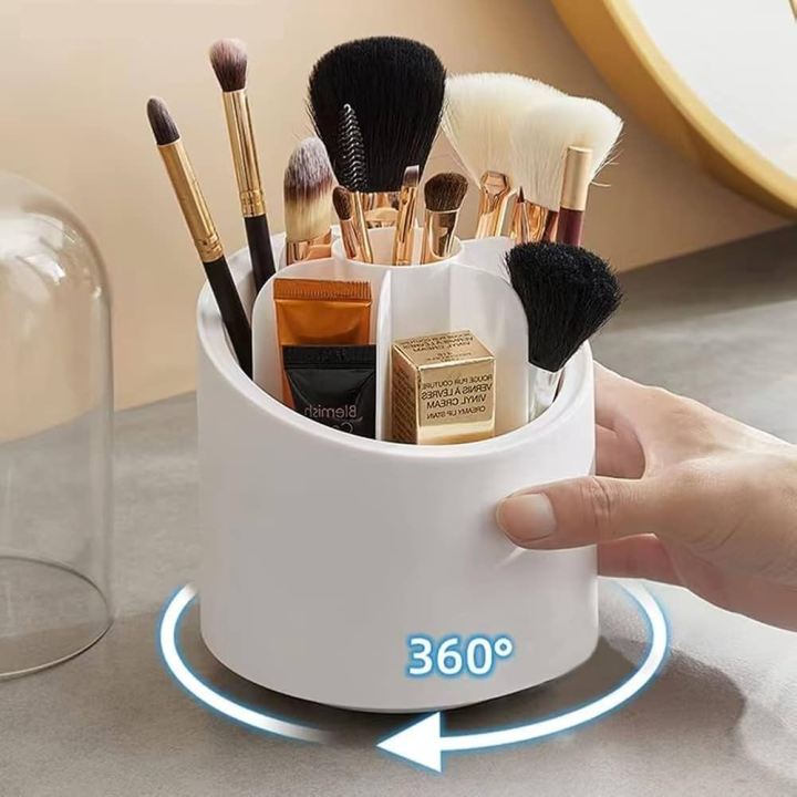 360%20Degree%20Rotating%20Makeup%20Brush%20Holder%20with%20Lid%20Dustproof%20Clear%20Makeup%20Brush%20Organizer%20Container%20-%20White%20-%20Image%203