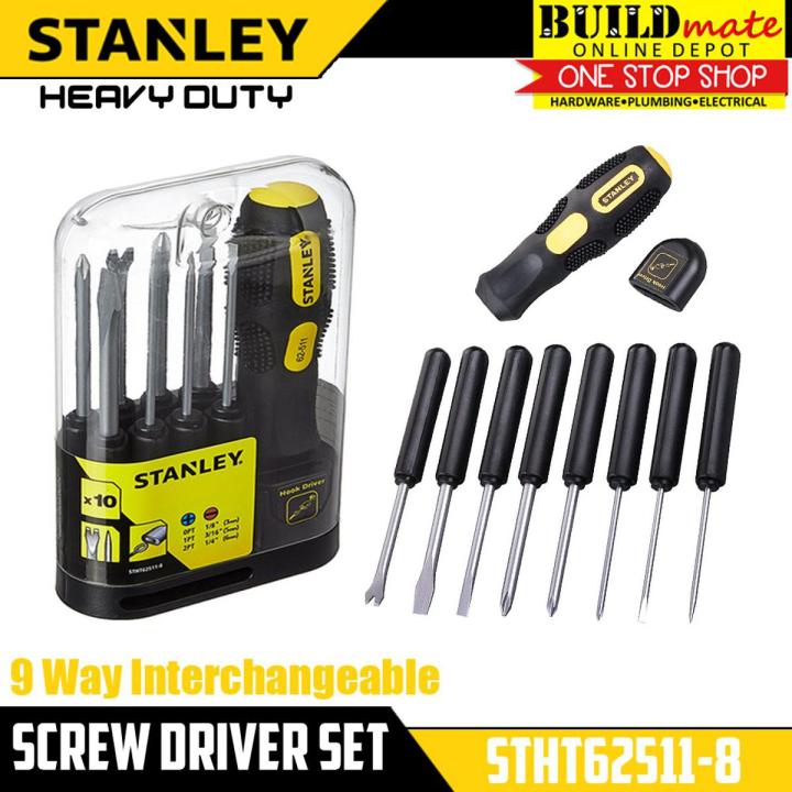 Stanley 9 way screwdriver Slotted hook driver awl tack puller lifter combination screwdrivers kit S2