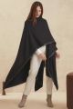 Large Cross Front Poncho Sweater Wrap Topper Knitted Elegant Shawls Cape for Fall Winter. 