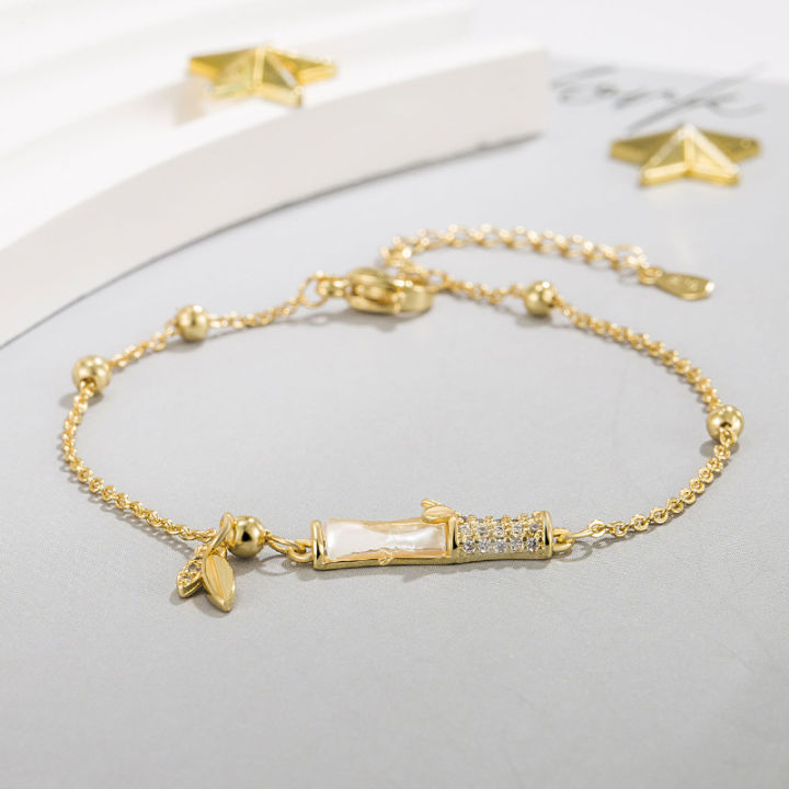 Hetian jade bamboo bracelet women's light luxury niche design exquisite 2023 new birthday Tanabata gift for girlfriend