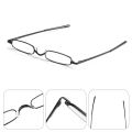 Unisex mini portable readers eyeglasses slim anti-blue light metal frame reading glasses with pen clip case strength1.0 ~ 4.0.