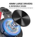 OneOdio A71 Over Ear Headphones with 90° Rotatable Housing, DJ Headphones with Share Port, Wired Bass Headphones with 40mm Driver, Wired Stereo Headphone for Monitoring, Recording, Mixing with mic (red).