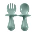 Baby Spoon and Fork Set Mini Short Handle Training Fork Spoon for Children Led Weaning Anti-Choke Toddler Silverware Cutlery. 