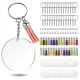 Acrylic Keychain Blank Set, Transparent Round Acrylic Blank Bulk (5 Inches), Suitable for Vinyl Resin Craft Project DIY. 