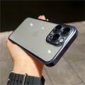 HOCE Luxury Plating Titanium Frame Phone Cases For iPhone 12 13 14 15 Pro Max 15 Plus Case Ultra Thin Clear Hard PC Transparent Back Cover. 