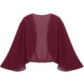 Womens 3/4 Sleeve Chiffon Cardigan Bolero Elegant Summer Ladies Wedding Wraps Shrug Bridal Bolero Long Shawl Evening Cover Up.