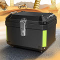 LI Motorcycle Top Box, Lockable Helmet Luggage Storage Rear Tour Box With Reflective Design, Waterproof Storage Carrier Case, Universal Accessories. 