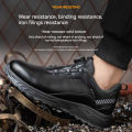 Insulation 6KV Black Leather Work Safety Shoes For Men Anti Smashing Steel Toe Cap Boots Non-slip Indestructible Male Footwear BunnyGarden. 