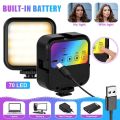 Mini RGB LED Square Soft Light Fill Photography for Cameras Mobile Phone Selfie Poles Live Streaming Selfie Vlog Rechargeable.