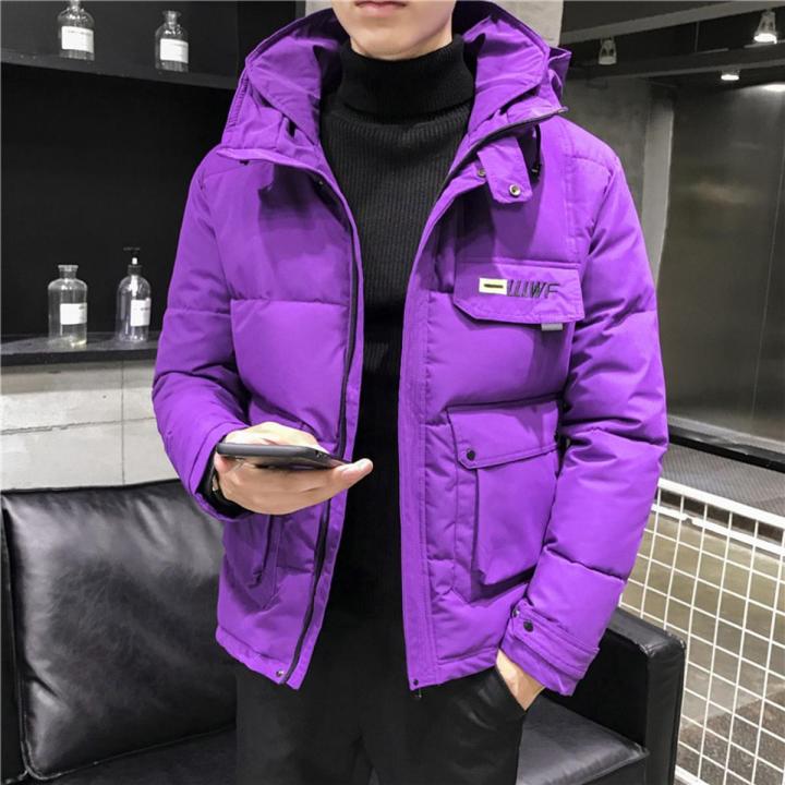 2022 New Winter Men Jacket Korean Fashion Thicken Warm Tooling Style Hooded Loose Casual Coat Multi-pocket Men Short Outerwerar