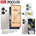 3 IN 1 Poco F6 5G Ceramic Tempered Glass for Poco F5 F5 Pro X6 Pro X5 Pro Poc C65 C40 F6 Pro Camera Lens Glass Screen Protector and Back Film. 